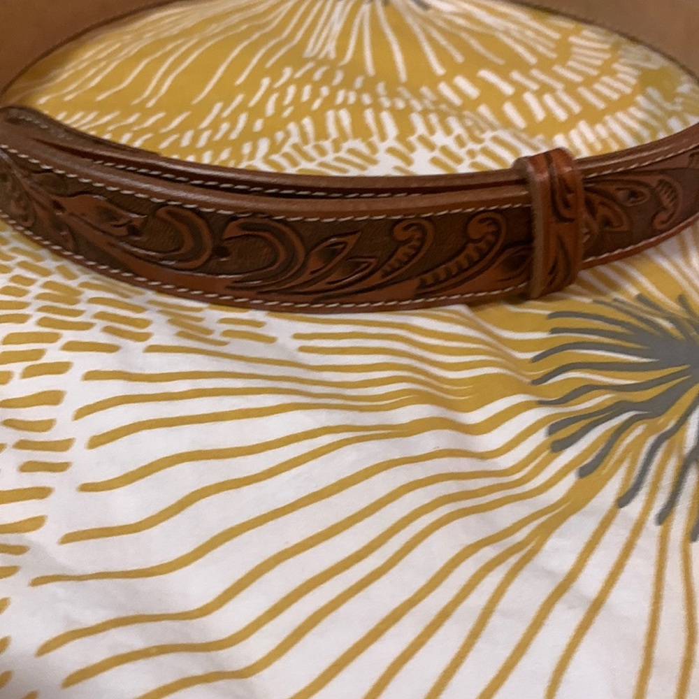 Western Tooled Leather Belt